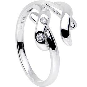 Sterling Silver 925 Cubic Zirconia Crisscross Toe Ring