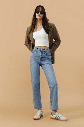Manhattan High Rise Straight Ankle Jeans HJ160