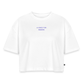 A Voice for Makers Women's Oversized Organic Cropped Tee