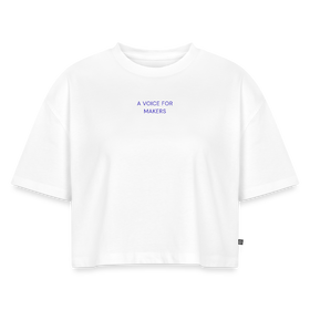 A Voice for Makers Women's Oversized Organic Cropped Tee