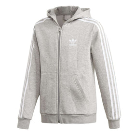 adidas Originals Youth Boys Trefoil Full-Zip Hoodie - MEDIUM GREY / HEATHER WHITE