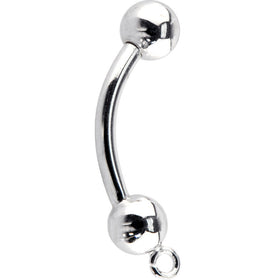 16G Solid 14k White Gold Add On Charm Belly Ring