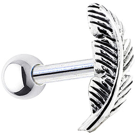 Sterling Silver 925 Feather Left Cartilage Earring