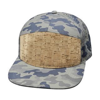Blank 7 Panel Hat — Cork Soft Sand Camo / Laser Mesh (Unisex)