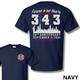 343 Forever in Our Hearts 9/11 Memorial T-Shirt