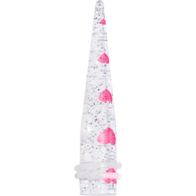 Clear Acrylic Glitter Pink Heart Confetti Taper 8G to 16mm