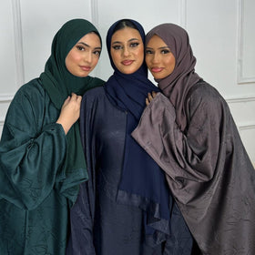 3D Jacquard Woven Satin Abaya (MA138)