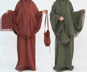4-Piece Nida Prayer Set with Lace Trim(MK031)