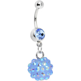 Sky Blue Gem Cluster Belly Ring