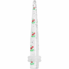 4G Clear Acrylic Glitter Cherry Confetti Taper