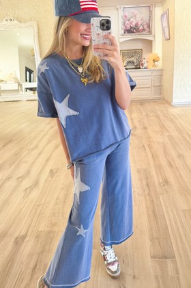 Pretty Little Patriot American Star Blue Lounge Set