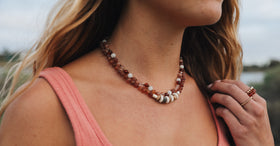 Baltic Sea Amber || Sunstone + Moonstone || Natural Gemstone Necklace