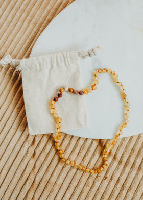 Raw Honey Baltic Amber + Mookaite Jasper || Necklace
