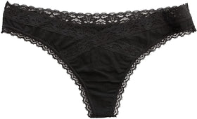 Modal Thong featuring Crossed Lace Trim