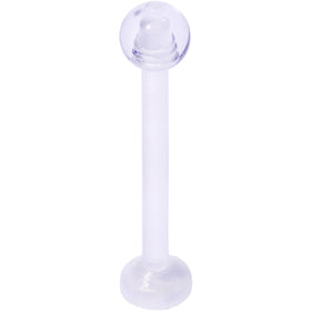 14G 5/8 Clear Flexible Bioplast Straight Barbell Retainer