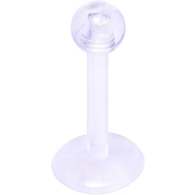 16G 5/16 Clear Flexible Bioplast Labret Monroe Tragus Retainer