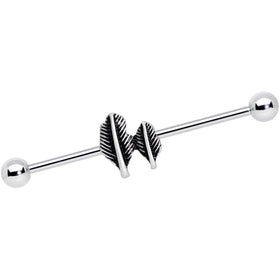 14G Southwest Feathers Industrial Barbell 38mm