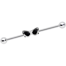 14G Clear Gem 50s Retro Summer Sunglasses Industrial Barbell 38mm