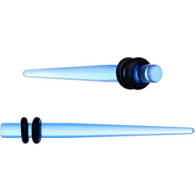 8G Blue Acrylic Straight Taper Set