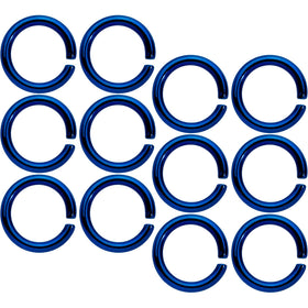 14G 5/16 Blue Anodized Seamless Cartilage Ring Set of 12