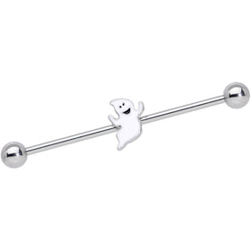 14G Happy Ghost Halloween Industrial Barbell 38mm