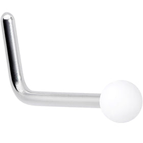 20G 7mm White Matte 2mm L Shaped Nose Ring
