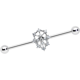 14G Clear CZ Gem Constellation Industrial Barbell 38mm