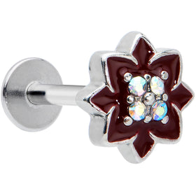 16G 5/16 Aurora Gem Poinsettia Flower Festive Labret Monroe Tragus