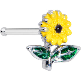 20G 1/4 Cheery Inlay Sunflower Nose Bone