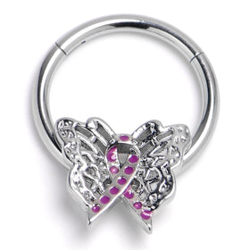 16G 3/8 Butterfly Beauty In Flight Hinged Segment Ring