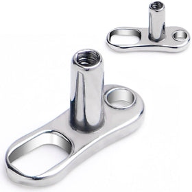 16G 3mm Rise 2 Hole Implant Grade Titanium Dermal Anchor Base