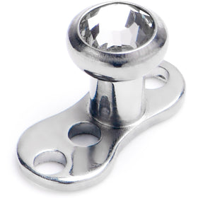 14G 3mm Gem Bezel Top 3 Hole Dermal Implant Grade Titanium Anchor Base