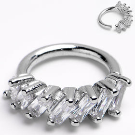 16G 5/16 Princess Cubic Zirconia Bendable Hoop