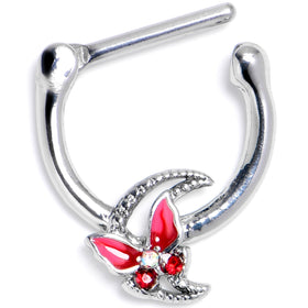 16G 5/16 Aurora Gem Butterfly Pink Beauty Cartilage Clicker