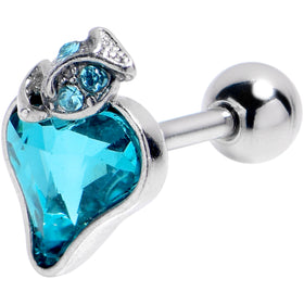16G 1/4 Blue Gem Strawberry Love Cartilage Tragus Earring