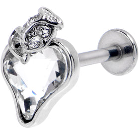 16G 5/16 Clear Gem Strawberry Love Labret Monroe Tragus