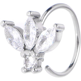 20G 5/16 Clear Gem Fashion Fan Mini Nose Hoop