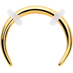 16G 5/16 Gold Tone Pincher Crescent Taper