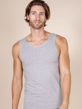BASIC COTTON Free Spirit Premium Quality Cotton Men's Muscle Tank Top. Proudly Made in Italy (987)