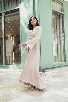 profile-nyc BELL DRESS IN TAUPE
