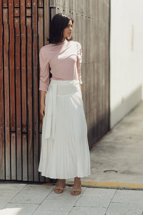 profile-nyc DROP WAIST PLEATED SKIRT