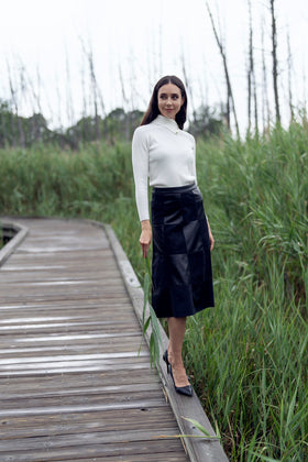 profile-nyc LEATHER SUEDE SKIRT