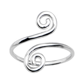 Solid 14k White Gold Scrolled Toe Ring