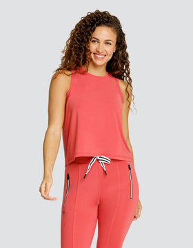MACHLI CREW NECK SWING TANK TOP - CHERRY ROSE