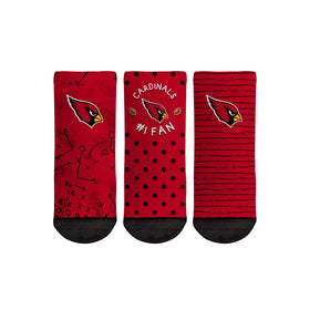 Rock 'Em Socks Arizona Cardinals - Number 1 Fan 3-Pack (Toddler)