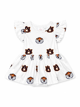 Auburn White Aubie S/S Flutter Twirl Bodysuit