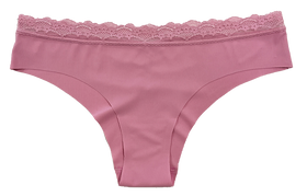 Laser Cut Rib Cheeky with Lace Waist, XS-2X