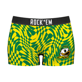 Rock 'Em Socks Women's Boy Shorts - Oregon Ducks - Wavy Checkers
