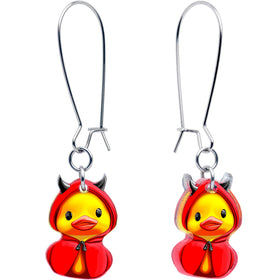 Hot Litle Devil Duck Dangle Earrings by Onyx O