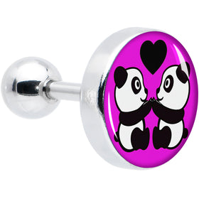 16G 1/4 Panda Love Cartilage Tragus Earring by Onyx O